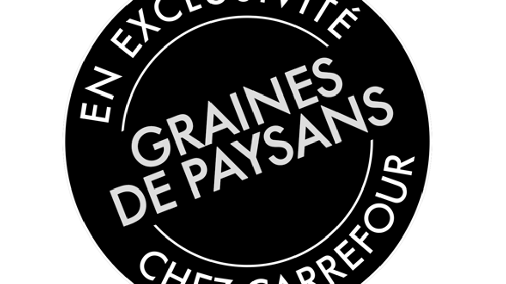 Le nouveau logo pour les produits issus de semences paysannes est visible dans une centaine de magasins Carrefour de l’ouest de la France et de la Région parisienne.